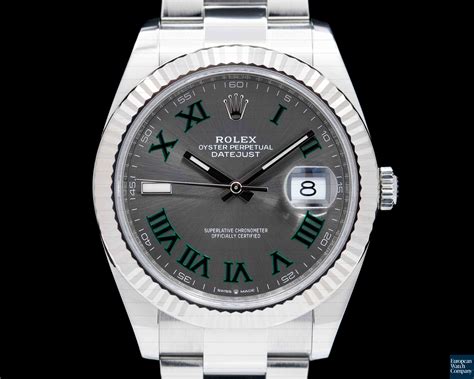 rolex datejust 41 grey dial with green roman numeral|Rolex Datejust 41mm roman numeral.